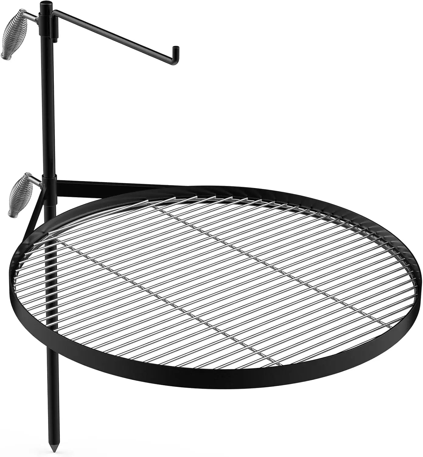 Campfire Grill Grate - Stainless Steel Swing Cooking Stand BBQ Grill, Portable Barbecue Rack for Outdoor Open Fire Cooking