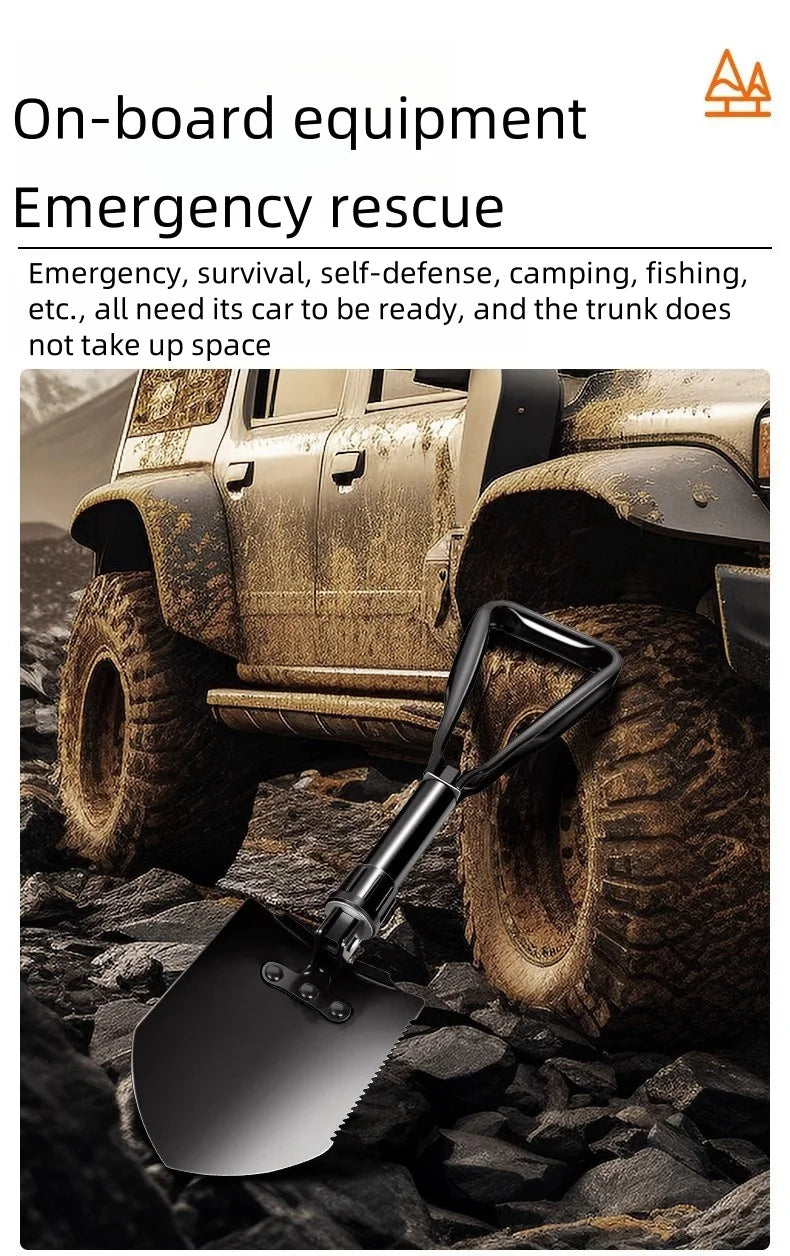Foldable Engineer Shovel Multifunctional outdoor thickened camping shovel is easy to carry