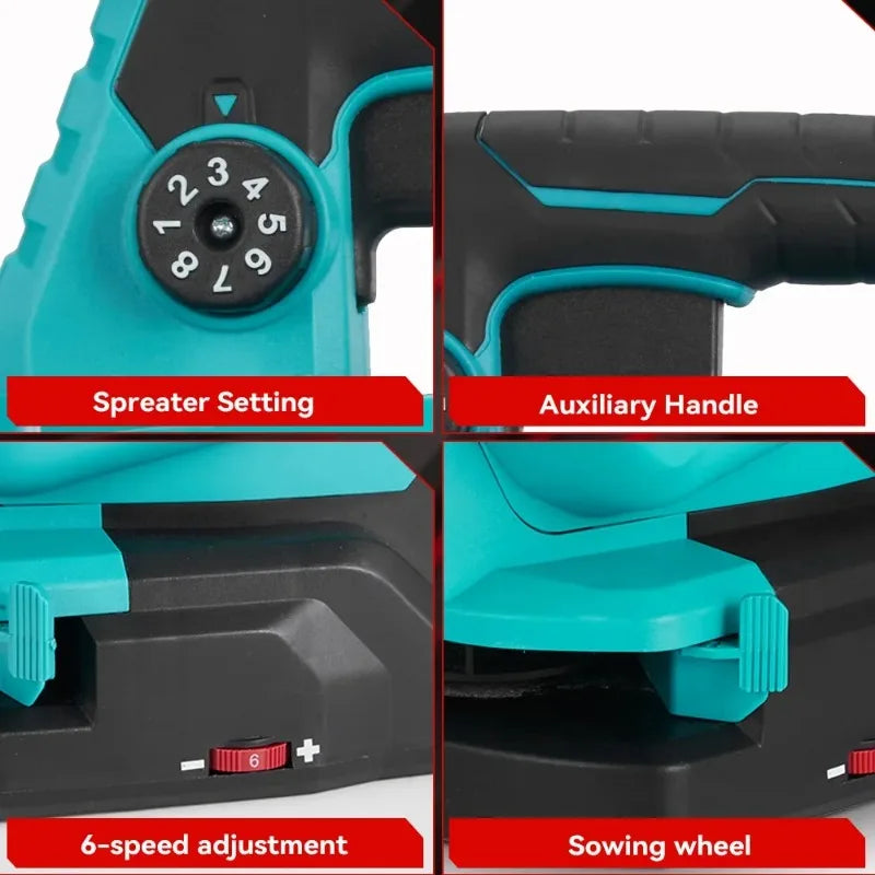 6 Gears Automatic Fertilizer Spreader Handheld Electric Fertilizer Spreader Grass Seed Vegetable Garden Power Tools Agricultural