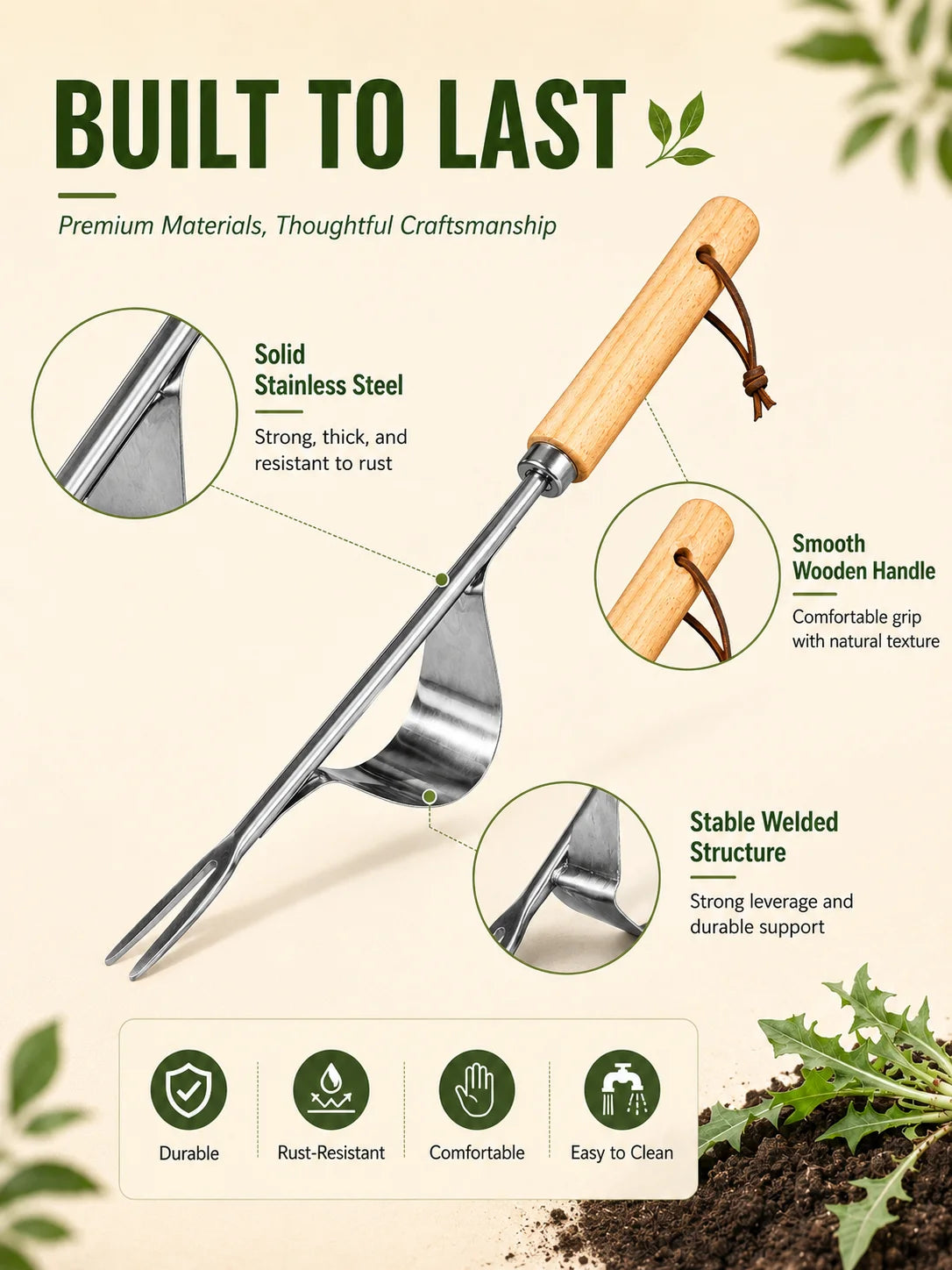 Manual Weed Remover, Stainless Steel Spatula Weed Puller, Garden Crack Weeder for Yard Patio Hoe Gardening Tool