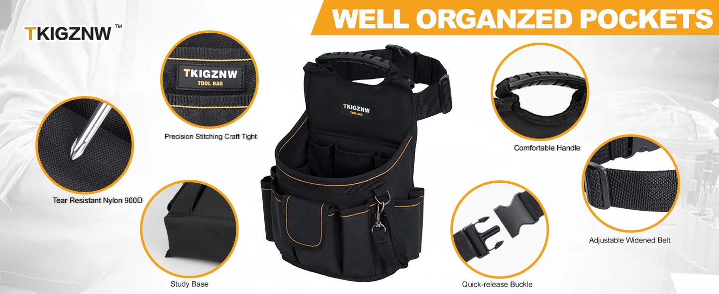 TkigznwTool Belt Bag 18 Pockets Tool Pouch