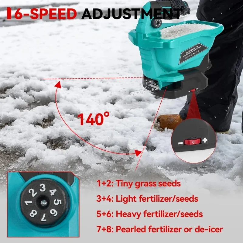 6 Gears Automatic Fertilizer Spreader Handheld Electric Fertilizer Spreader Grass Seed Vegetable Garden Power Tools Agricultural
