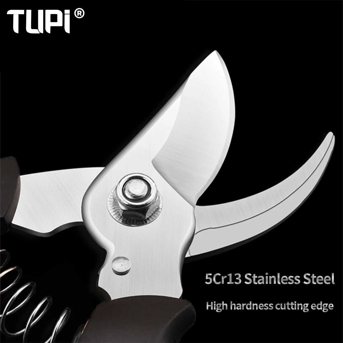 TUPI Stainless Steel Pruning Shears Sharp Branch Scissors with Non Slip Handle for Garden Fruit Tree Trimming Tools