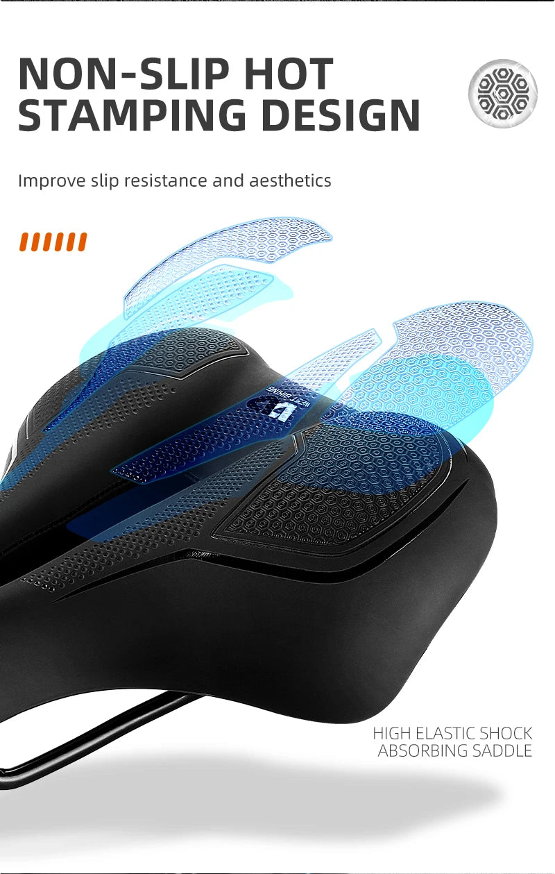 WEST BIKING MTB Bike Bicycle Saddle Rail Hollow Breathable Absorption Rainproof Soft Comfortable Sponge Casual Road Cycling Seat
