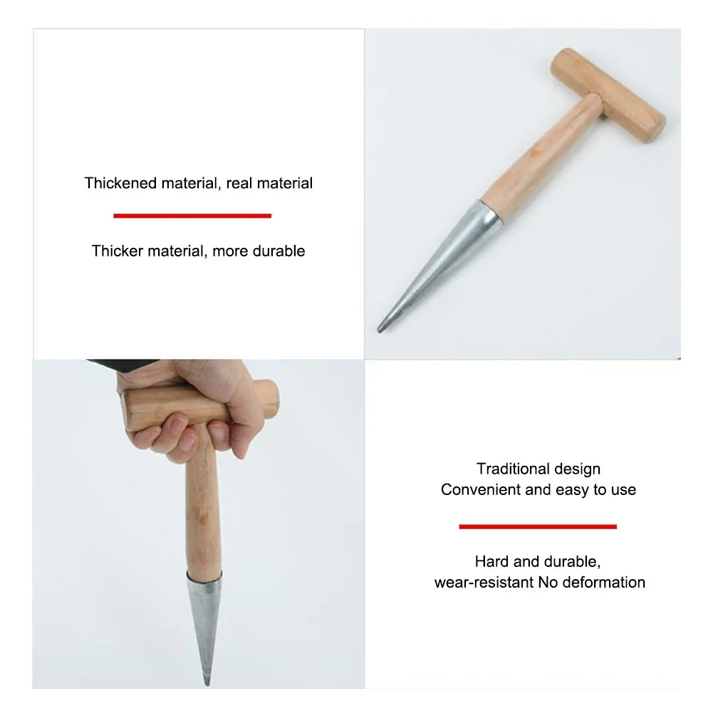 1/2PCS T-Wood Handle Hand Sow Dibbler Sowing Seeds Bulbs Digging Garden Dibber Planter Tool Transplanting Seed Dispenser Garden