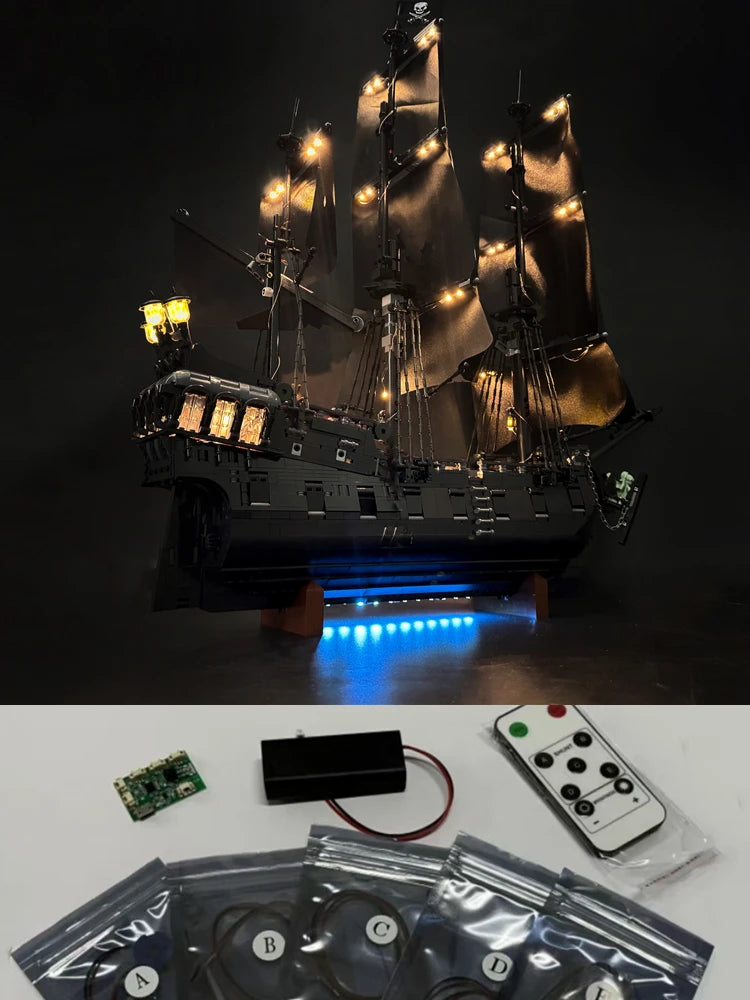 BYB LED Light Kit For LEGO 10365 Captain Jack Sparrow's Pirate Ship Building Blocks Decorative Lamp (Not Include Building)