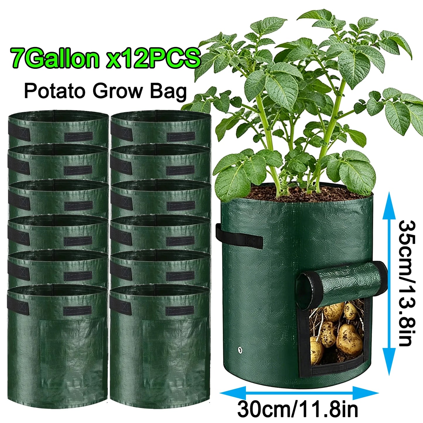 50PCS 7 Gallon Grow Bags for Vegetables Plants with Handles Pots for Plants Form for Garden Flower Pots for Outdoor &Living Room