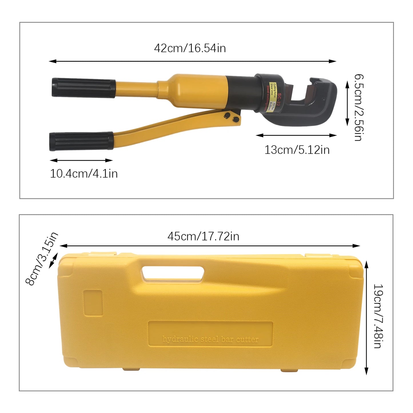 Hydraulic Hand Cutter Bolt Cutter 8T Manual 4-16mm Cutter Metal Cutting Tool Portable Toolbox Rebar Fences Chains