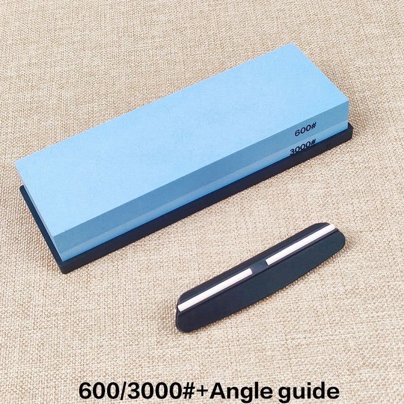 Professional Knife Sharpening Stone Kit 400/1000 3000/8000 Grit Non-slip Bamboo Base Double-side Knife Whetstone Angle guide