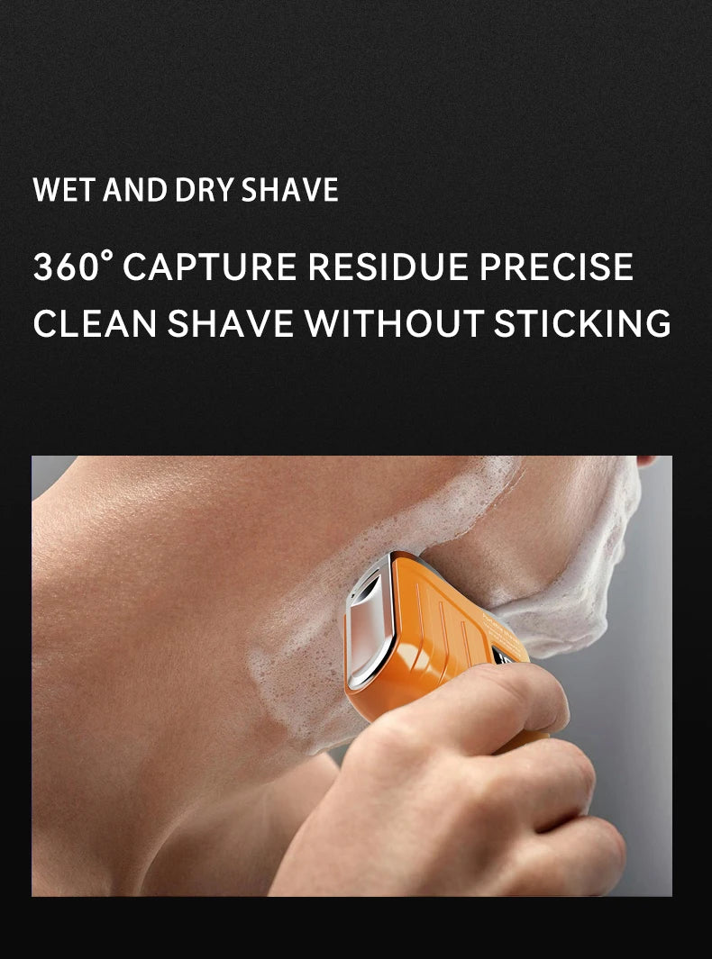 Mini Portable Electric Shaver for Men, USB Rechargeable Dual Blades Beard Trimmer, Wet & Dry Use Face Razor for Home Travel