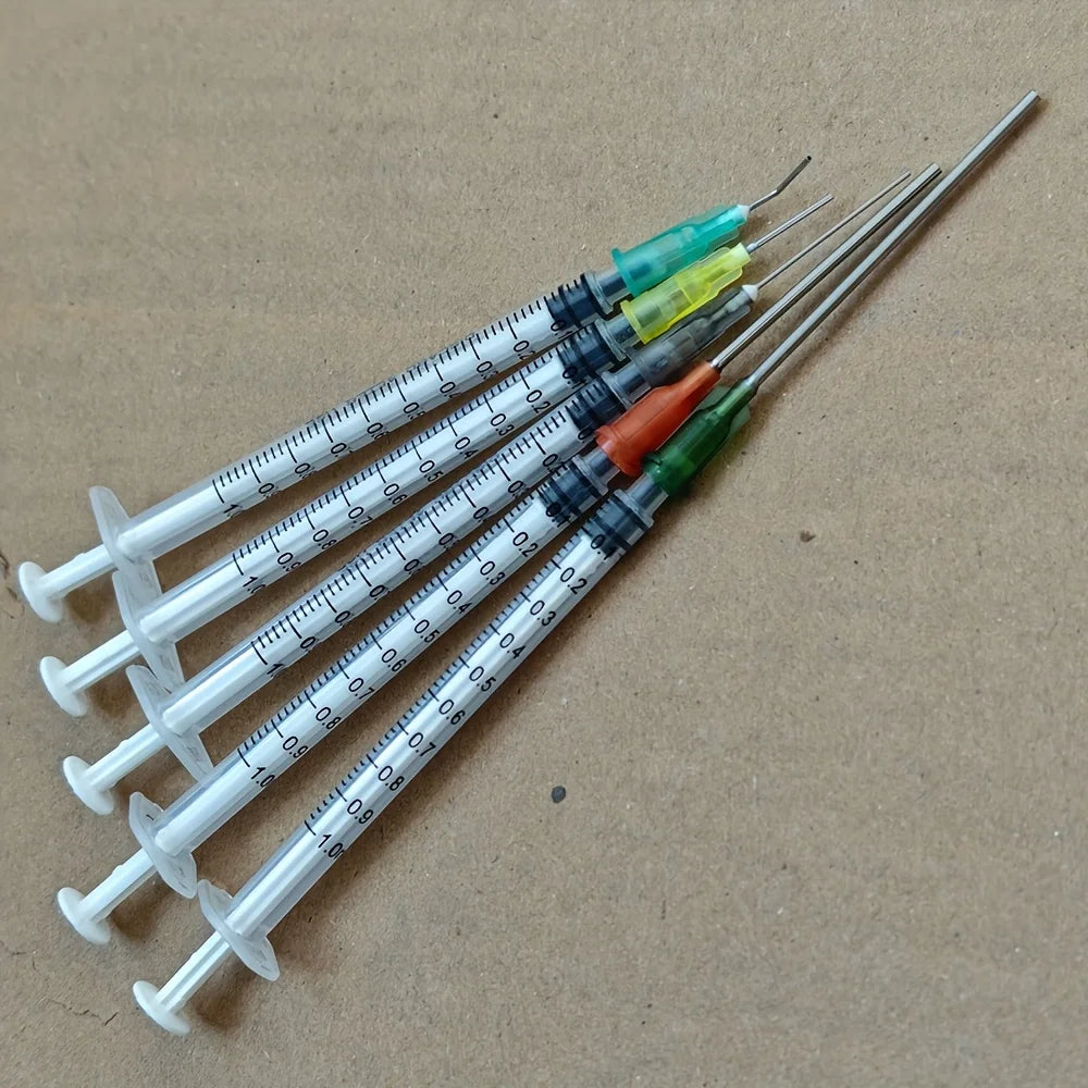 14/10pcs Syringe Set with Blunt Needles, Various Size1ml,3ml,5ml,10ml,20ml,60ml,Plastic, for Refilling, Measuring, Scientif