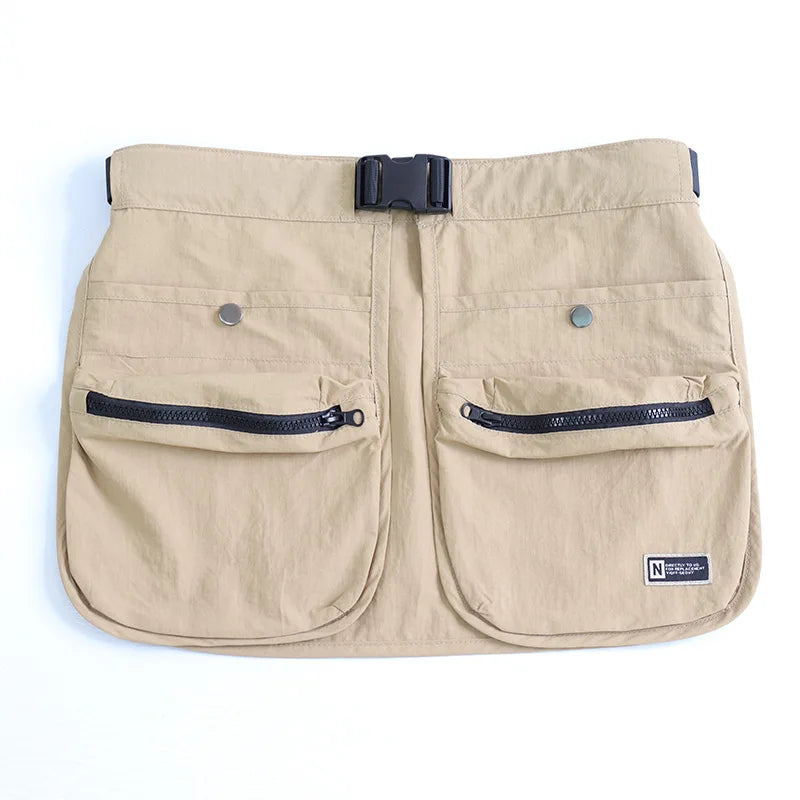 Waterproof Multi-pocket Half Apron Makeup Artist Hairdresser Outdoor Running Waist Apron