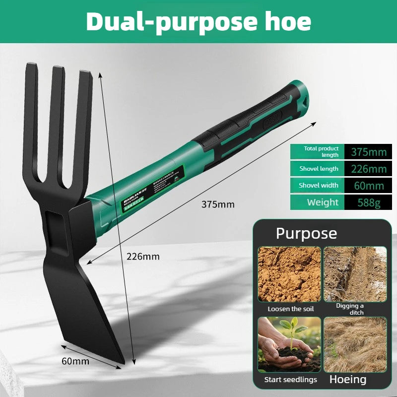 BAOLIAN Gardening Tool Sets Shovel Hoe Harrow with Anti Slip Rubber Handle Garden Lawn Farmland Transplant Gardening Bonsai Tool