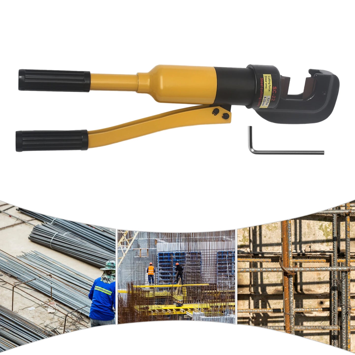Hydraulic Hand Cutter Bolt Cutter 8T Manual 4-16mm Cutter Metal Cutting Tool Portable Toolbox Rebar Fences Chains