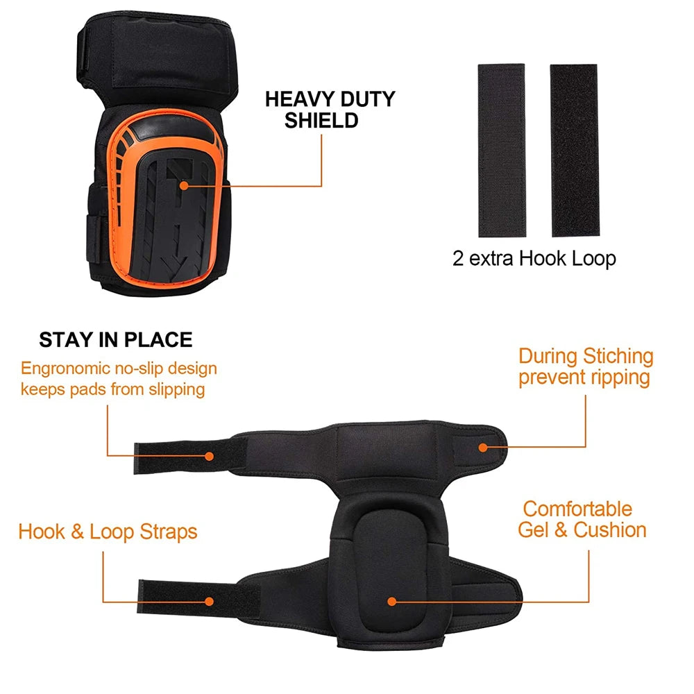 Professional Heavy Duty EVA Foam Padding Knee Pads with Comfortable Gel Cushion and Adjustable Straps for Working, Gardning