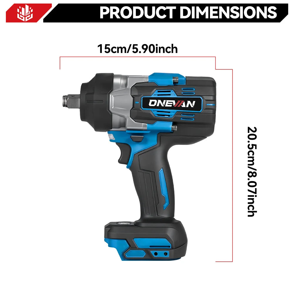ONEVAN 2800N.M Brushless Cordless Electric Impact Wrench Power Handheld Screwdriver Car Repair Tool For Makita 18V Battery Pin