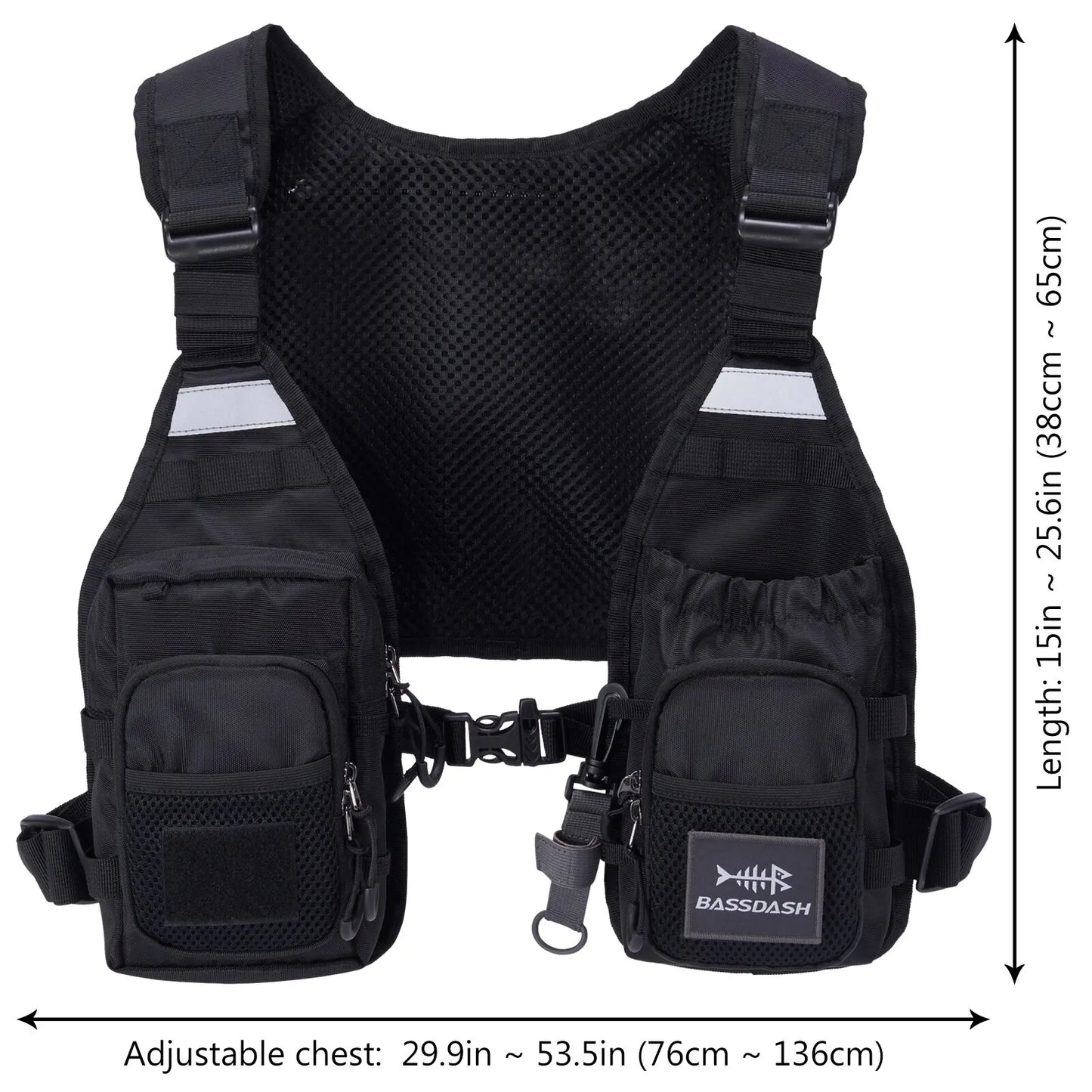 Bassdash FV08 Ultra Lightweight Fly Fishing Vest for Men and Women Portable Chest Pack One Size Fits Most