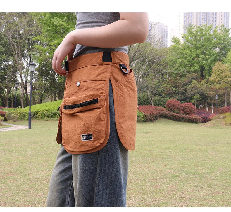 Waterproof Multi-pocket Half Apron Makeup Artist Hairdresser Outdoor Running Waist Apron