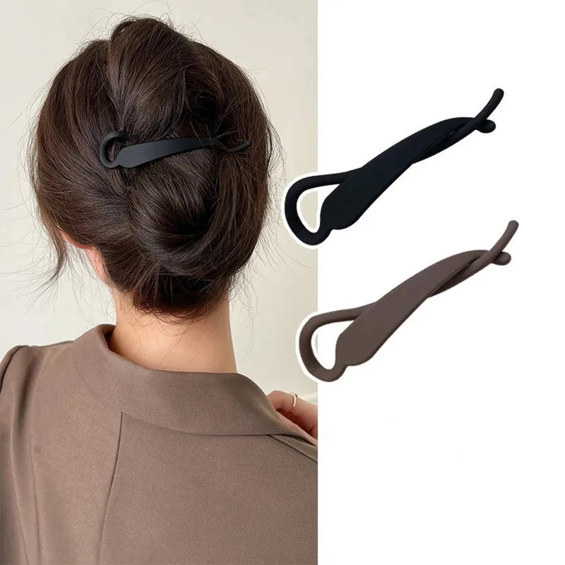 2pcs Simple Fashion Banana Clip Vertical Clip Ponytail Hair Clip Elegant Temperament Hair Accessories for Women to Wear