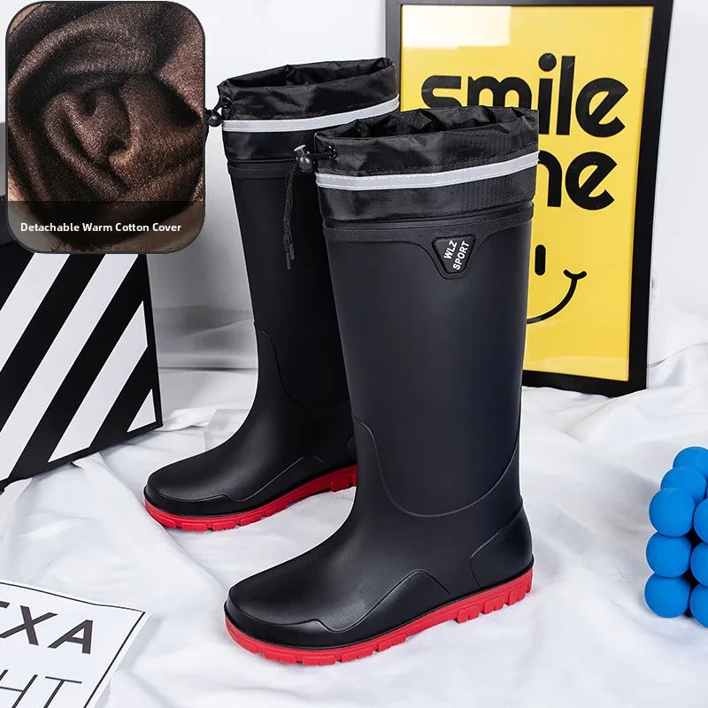 German Style Thickened Long High-Tube Rain Boots Men's Anti-Slip Outdoor Camping Fishing Snake Bite Proof Water Shoes