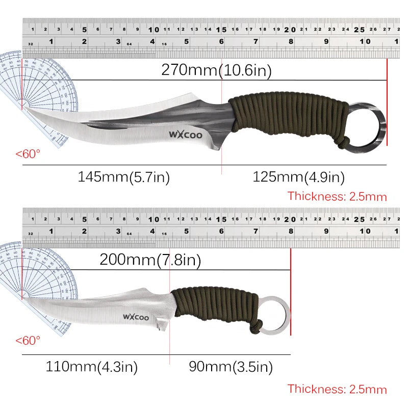 WXCOO Hand-Forged Kitchen Knife Multifunctional Boning Meat Cleaver Knife Stainless Steel Fruit Slicing BBQ Knife with Sheath