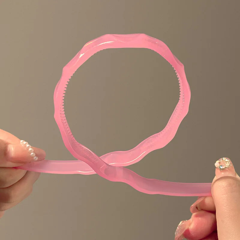Cute Candy Jelly Color Hairbands with Tooth for Women Girls Anti-Skid Hairband Wash Face Hair Bands Korean Hair Accessories