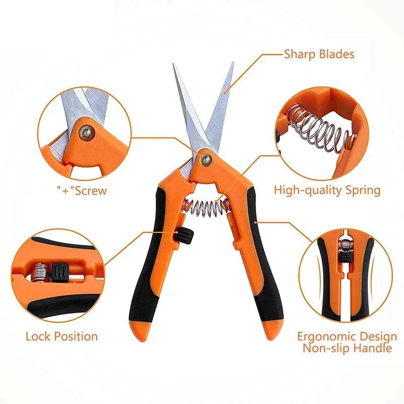 3PCS Gardening Scissors Set Ergonomic Non-Slip Handles Safety Lock Pruning Shears Beginner Gardening Set Can Cut Roses and More!