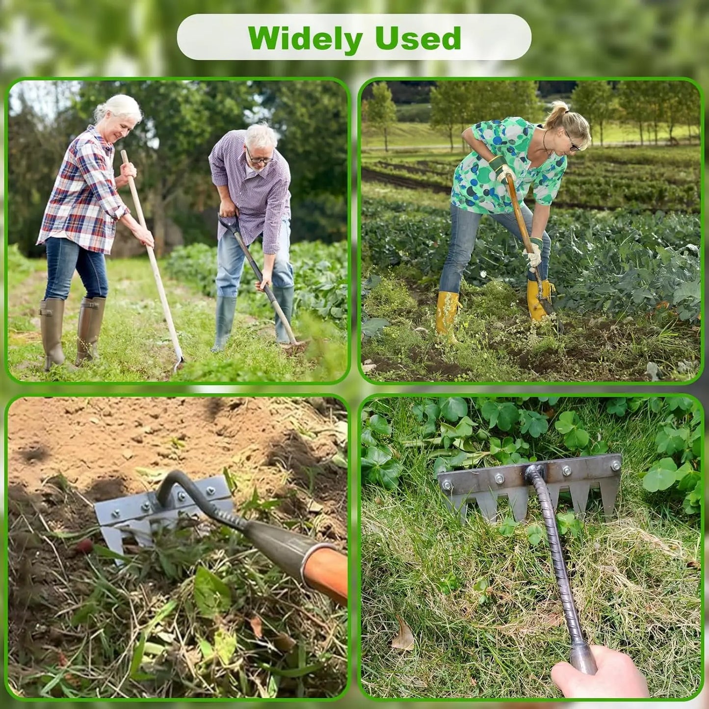 5/6/7/8 Teeth Iron Gardening Hoe Weeding Rake Farm Tool Grasping Raking Loosening Soil Nail Rake Tool Artifact Harrow Farm Tool