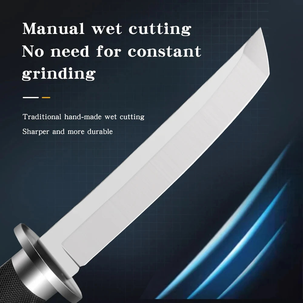 Portable  Straight Knife, Wilderness Survival One-piece Keel Knife, Handle Meat Knife, Sharp Fruit Cutting Knife