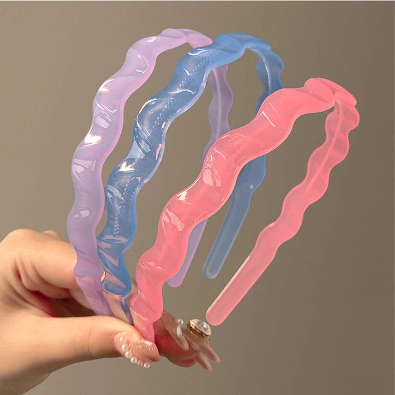 Cute Candy Jelly Color Hairbands with Tooth for Women Girls Anti-Skid Hairband Wash Face Hair Bands Korean Hair Accessories