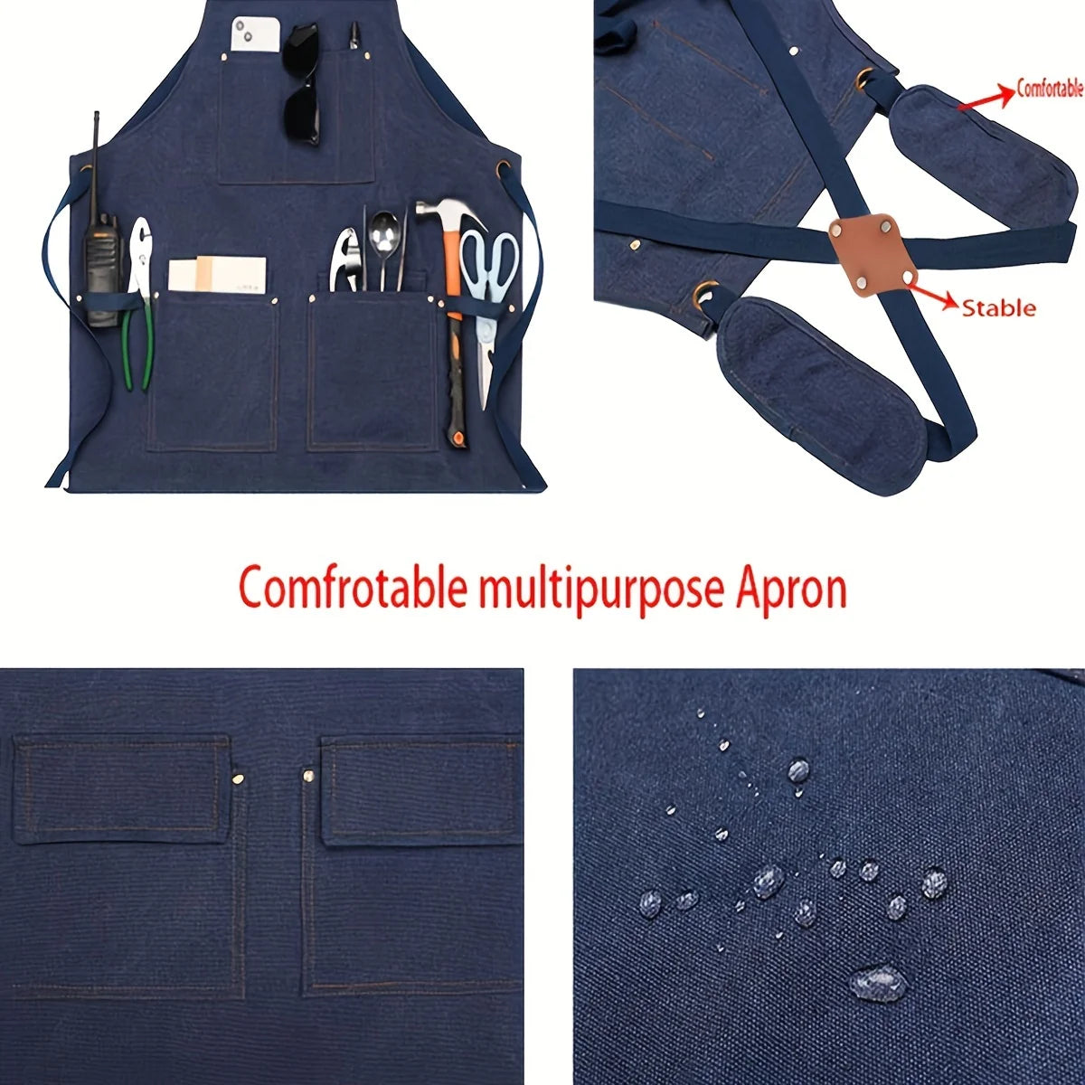 Good Thickened High Quality Cotton Canvas Summer Waterproof Apron Catering Shop Kitchen Home Gardening Commercial Waist Apron