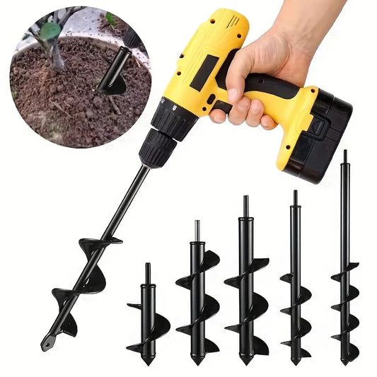Auger Drill Bit Set for Planting -Spiral Hole Punch, Bits for Easy Planting & Soil Loosening, Compatible with Electric Drills