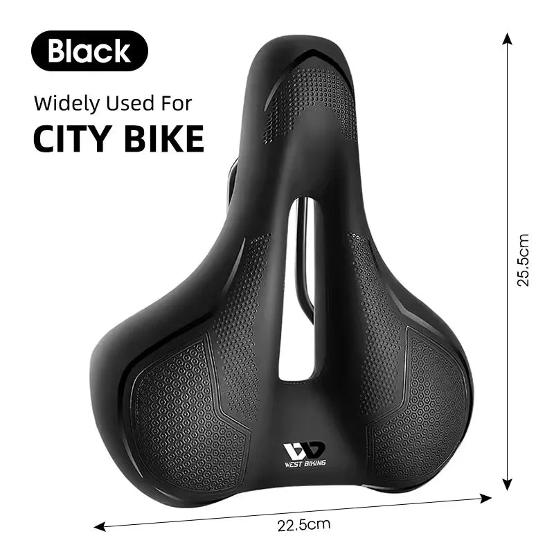 WEST BIKING MTB Bike Bicycle Saddle Rail Hollow Breathable Absorption Rainproof Soft Comfortable Sponge Casual Road Cycling Seat