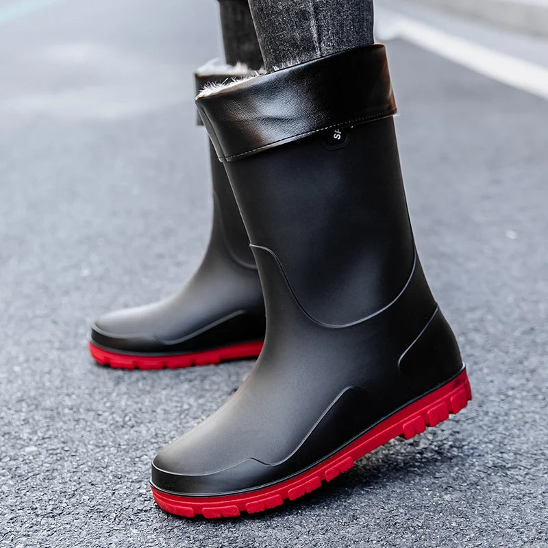 German Style Thickened Long High-Tube Rain Boots Men's Anti-Slip Outdoor Camping Fishing Snake Bite Proof Water Shoes