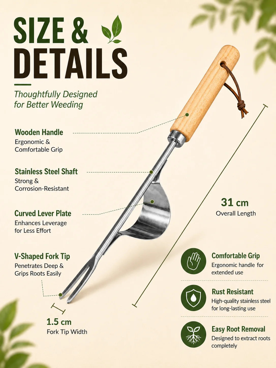 Manual Weed Remover, Stainless Steel Spatula Weed Puller, Garden Crack Weeder for Yard Patio Hoe Gardening Tool