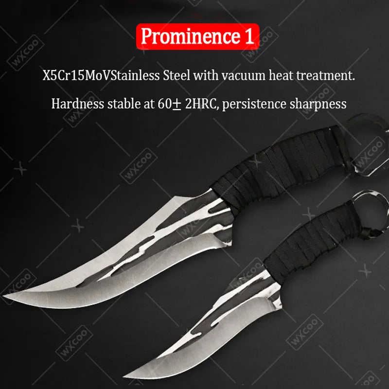 WXCOO Kitchen Knife Hand-Forged Butcher Cleaver BBQ Knife Stainless Steel Boning Knife Fruit Paring Cooking Kitchen Accessories