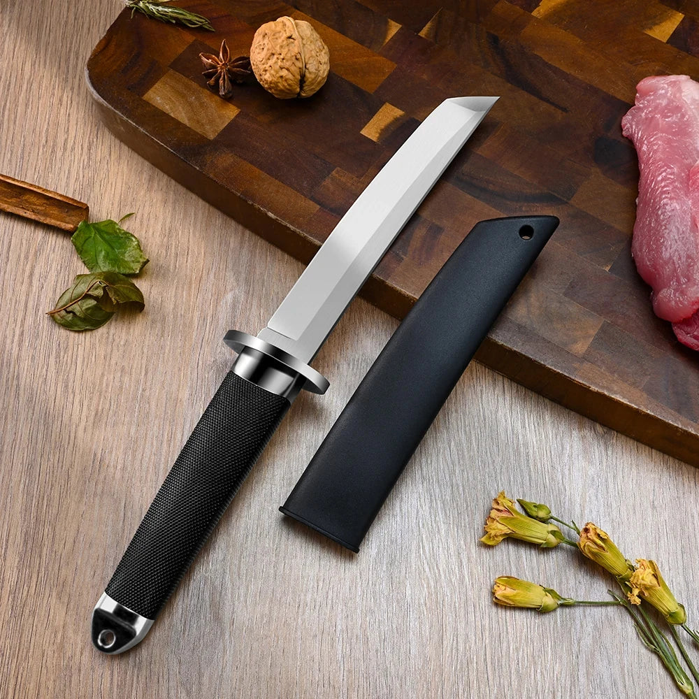 Portable  Straight Knife, Wilderness Survival One-piece Keel Knife, Handle Meat Knife, Sharp Fruit Cutting Knife