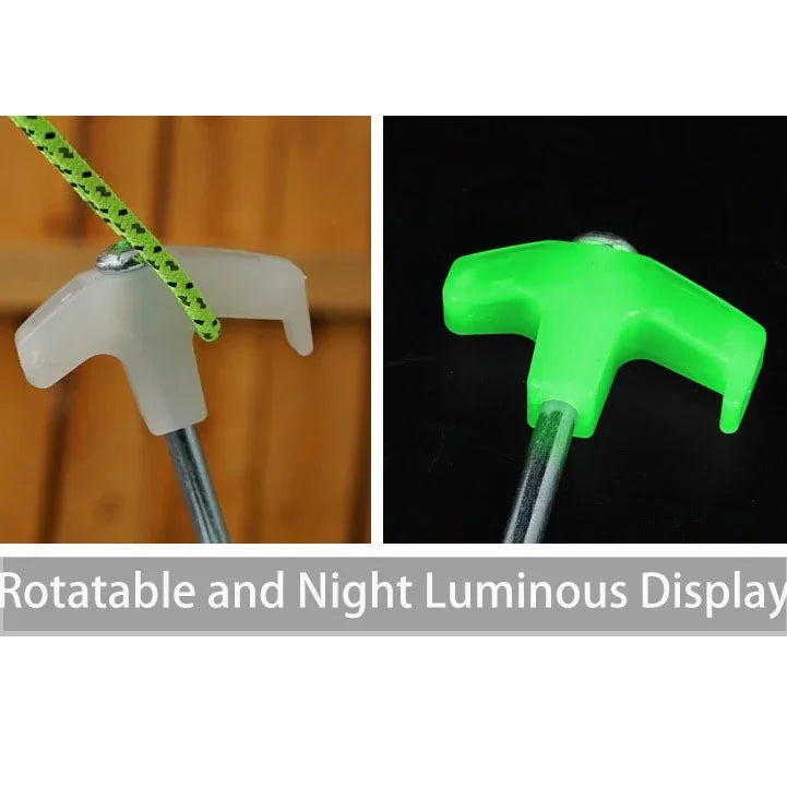 CZHIYAO 4pcs Outdoor Tent Nail 20/25/30cm Screw Anchor Stakes Pegs Screws Peg Ground Nails Carbon Steel Hexagonal Plastic Head