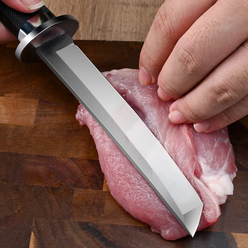 Portable  Straight Knife, Wilderness Survival One-piece Keel Knife, Handle Meat Knife, Sharp Fruit Cutting Knife