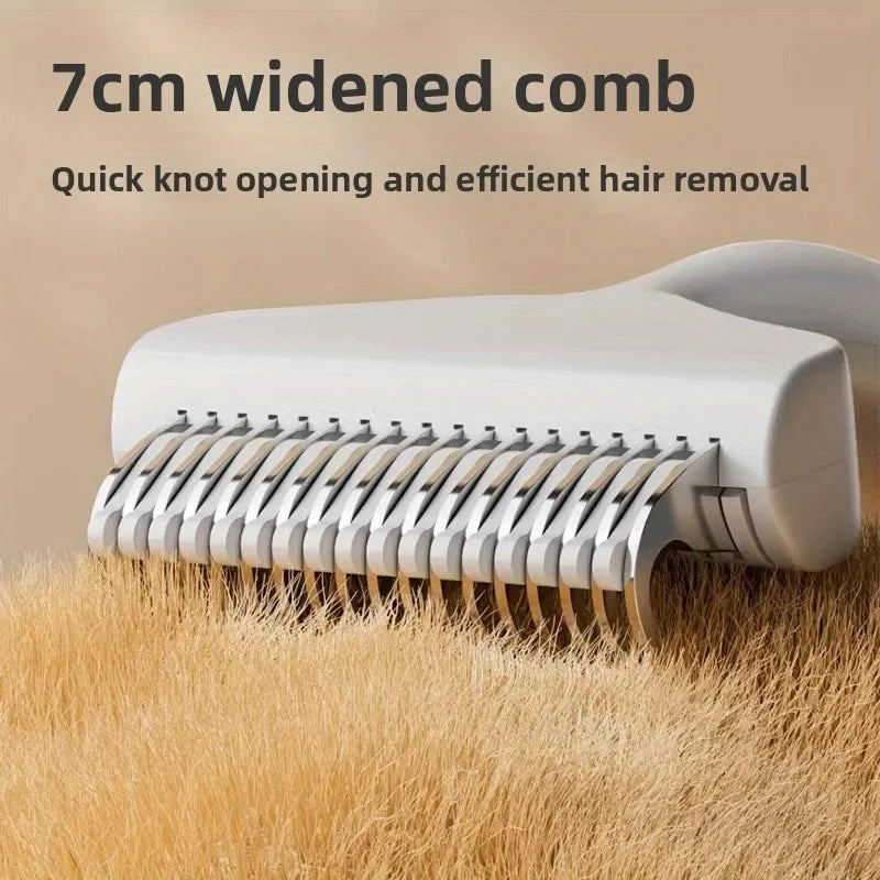 Pet Hair Removal Comb Curved Stainless Steel Teeth for Dogs Cats Detangling Brush for Long Thick Hair Professional Grooming Tool