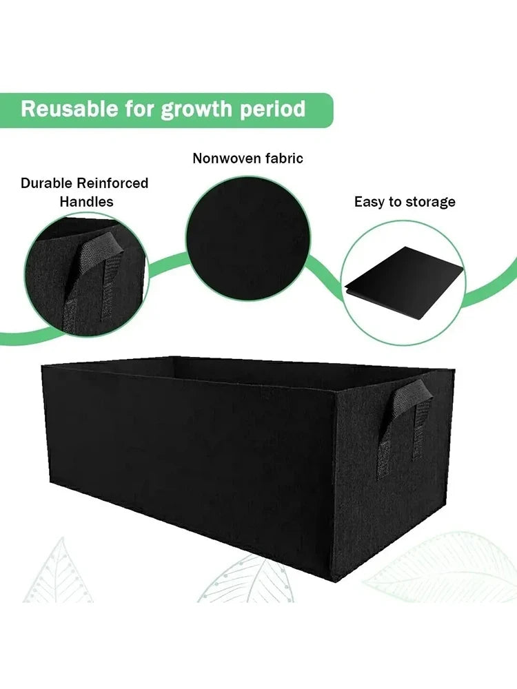 Garden Square Felt Growing Bucket Plant Growth Bag Multi-Functional Vegetable Plant Non-Woven Felt Growing Bag