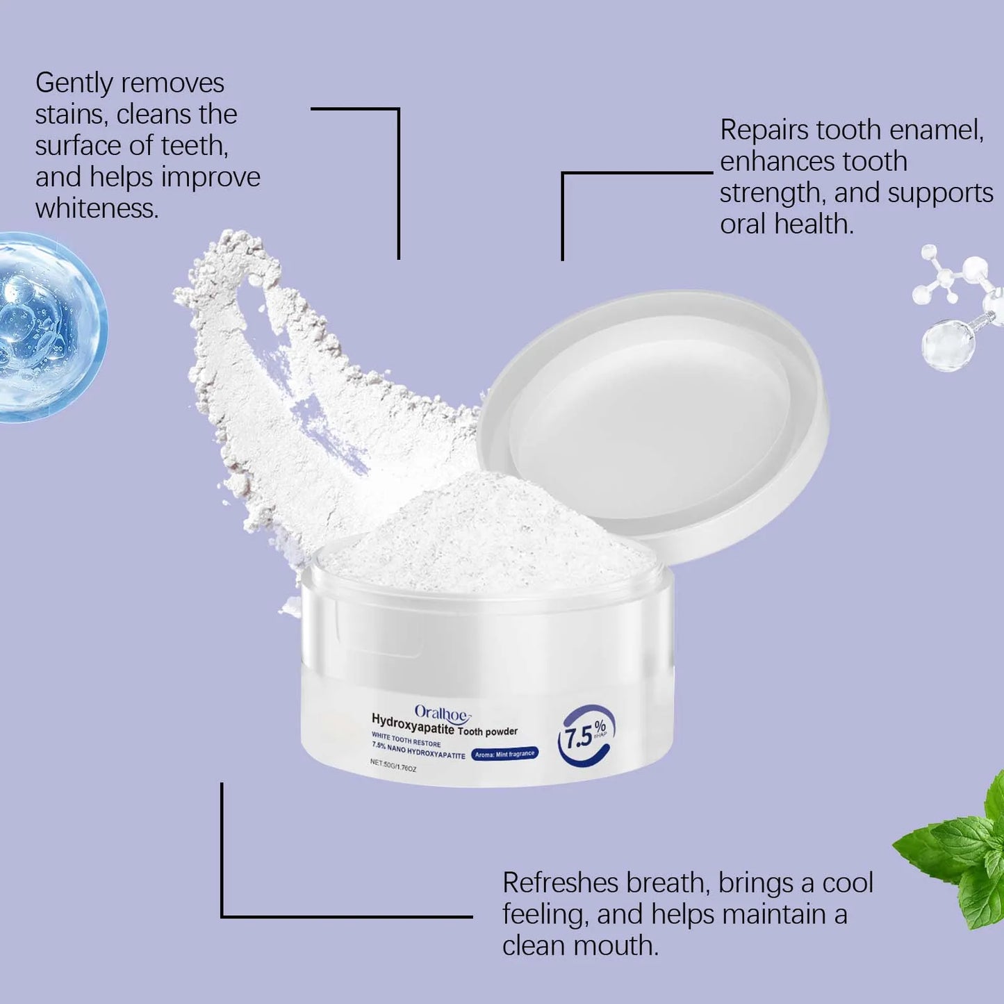 bucco-dentaires issante pour les dents Blanchiment naturel des dents Nettoyage en profondeur Souffle frais quotidien