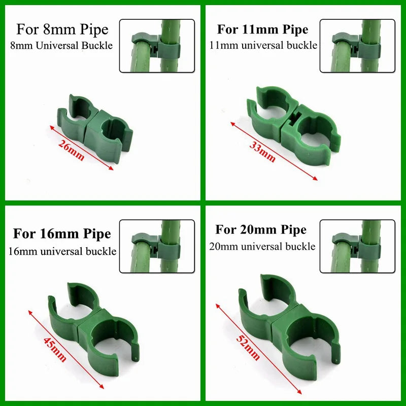 10PCS Plant Support Universal Plastic Clips Fixed Connector Pillars , 8/11/16/20mm Diameter Fastener Adjustable Accessories