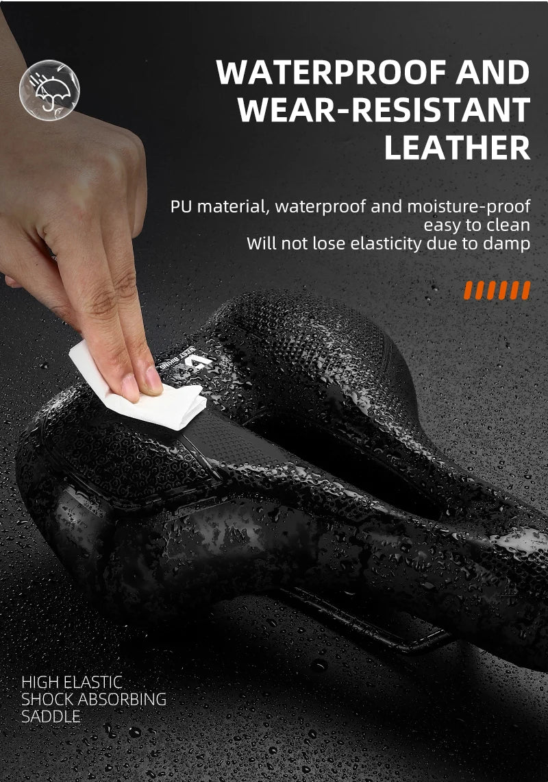 WEST BIKING MTB Bike Bicycle Saddle Rail Hollow Breathable Absorption Rainproof Soft Comfortable Sponge Casual Road Cycling Seat
