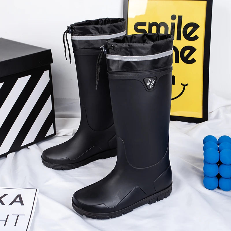 German Style Thickened Long High-Tube Rain Boots Men's Anti-Slip Outdoor Camping Fishing Snake Bite Proof Water Shoes