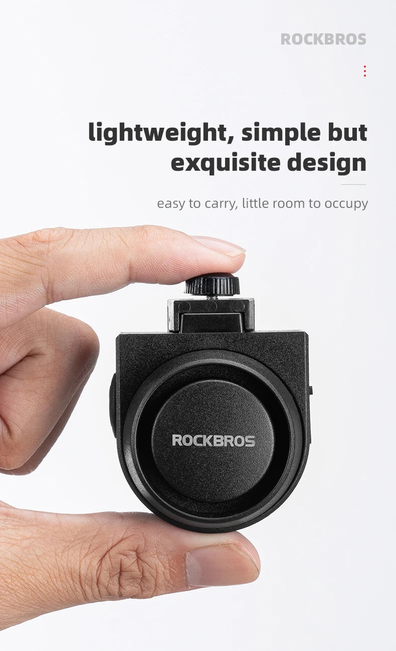 ROCKBROS Bicycle Bell Type-C Vibration Anti Theft Electric Bike Alarm Horn with Wireless Remote Control Security Alarm System