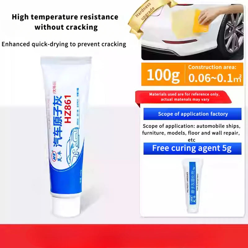 Automotive fast-drying atomic gray curing agent car putty sheet metal gray dented high-temperature resistant special car paint