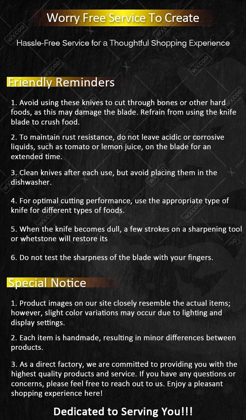 WXCOO Hand-Forged Butcher Knife Stainless Steel Kitchen Knife Full Tang Meat Cleaver Boning Chef Knife for Barbecue Cooking