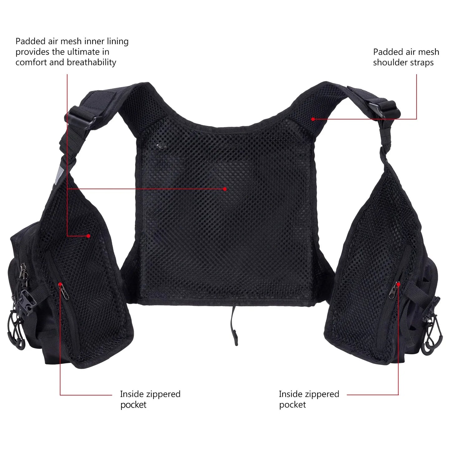 Bassdash FV08 Ultra Lightweight Fly Fishing Vest for Men and Women Portable Chest Pack One Size Fits Most