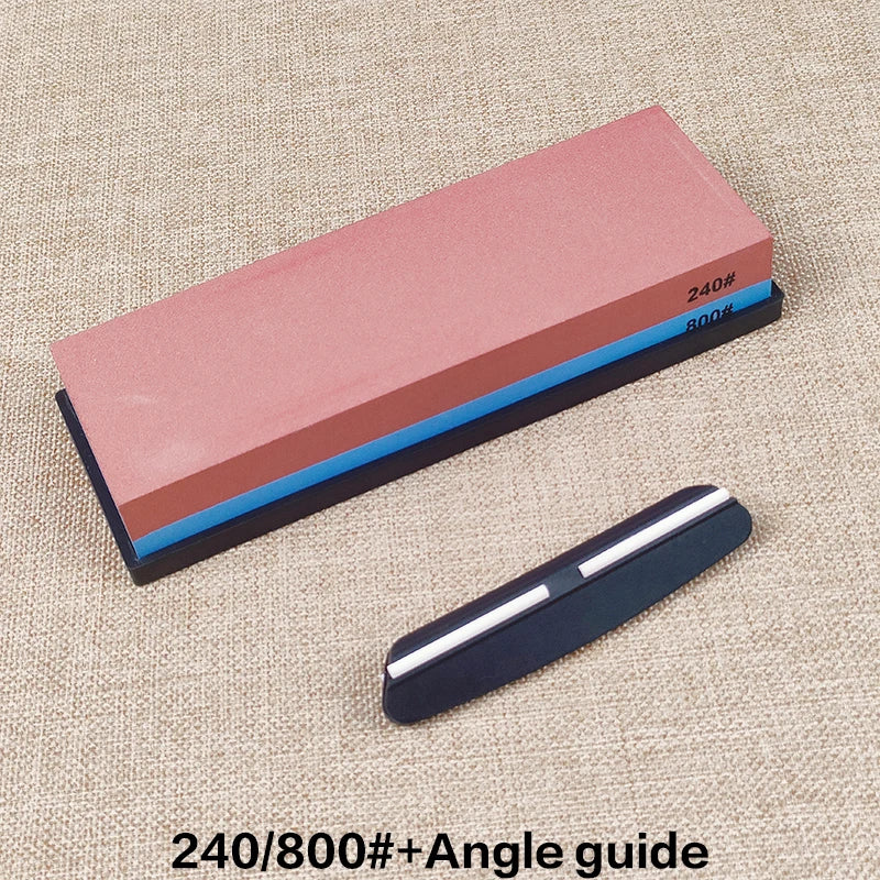Professional Knife Sharpening Stone Kit 400/1000 3000/8000 Grit Non-slip Bamboo Base Double-side Knife Whetstone Angle guide